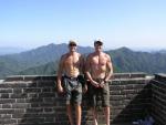 Tim and Jacob (Norway) flexing on the Great Wall 